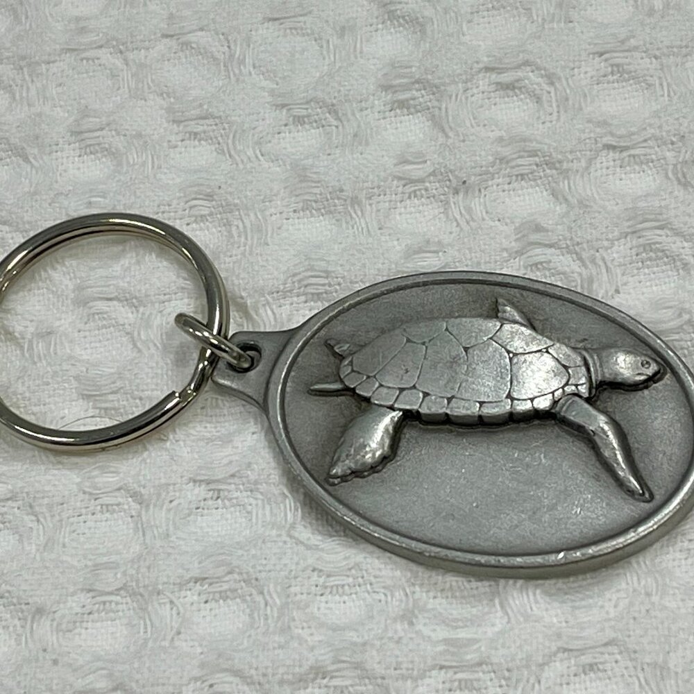 Solid Pewter Turtle Keychain- OdySea